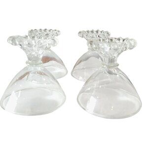 Vintage Anchor Hocking Berwick Boopie Clear Glass Sherbet Dessert Cups Set Of 4